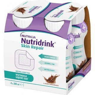 Nutridrink Skin Repair o smaku czekoladowym 4 butelki po 200ml