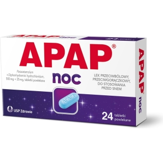 Apap Noc 500mg+25mg 24 tabletki