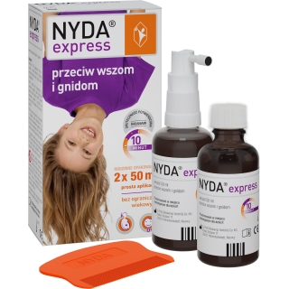 NYDA express aerozol przeciw wszom i gnidom 2 butelki po 50 ml