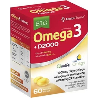 BIO Omega3 + D2000 (65% Omega) 60 kapsułek