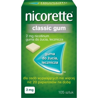 Nicorette Classic Gum gumadożucia 2mg 105 sztuk