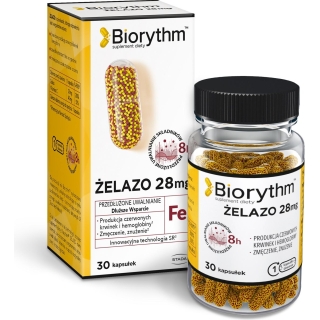 Biorythm Żelazo 28 mg 30 kapsułek