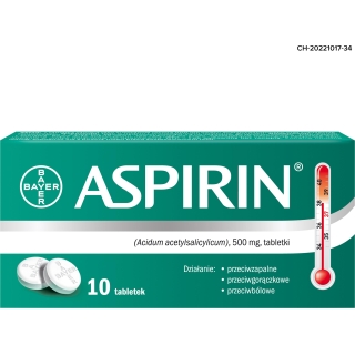 Aspirin  0,5 g 10 tabletek