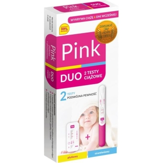 PINK DUO 2 Testy ciążowe płytkowy + strumieniowy