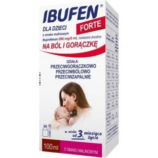 Ibufen dla dzieci FORTE o smaku malinowym 100 ml