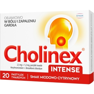Cholinex Intense miód cytryna 20 pastylek do ssania