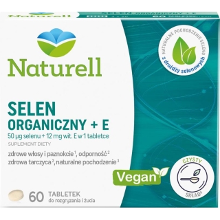 NATURELL Selen Organiczny + E 60 tabletek do ssania
