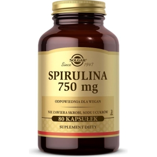 SOLGAR Spirulina 750 mg 80 kapsułek