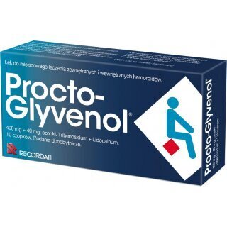 Procto-Glyvenol 400mg + 40mg czopki doodbytnicze, 10 sztuk