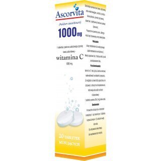 Ascorvita witamina C 1000mg 20 tabletek musujących