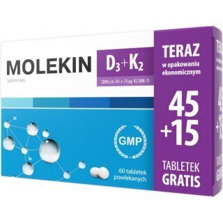 Molekin D3 + K2 45 tabletek + 15 tabletek gratis