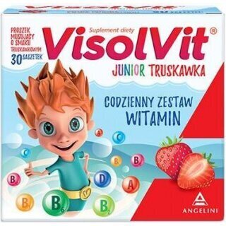 Visolvit Junior Truskawka proszek musujący, smak truskawkowy, 30 saszetek