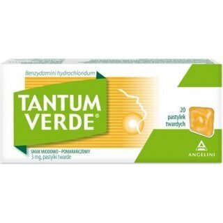 Tantum Verde smak miodowo-pomarańczowy, pastylki do ssania, 20 sztuk