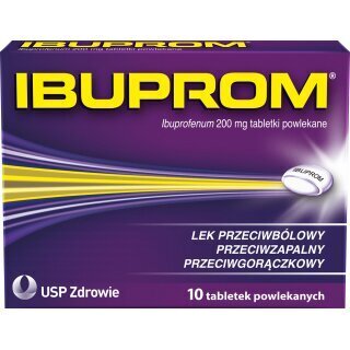 Ibuprom 200mg, 10 tabletek powlekanych