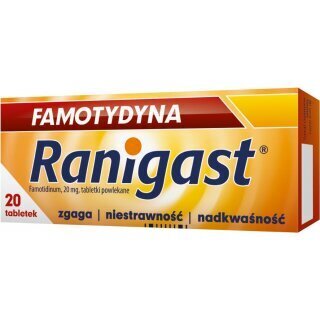 Famotydyna Ranigast 20mg, 20 tabletek powlekanych