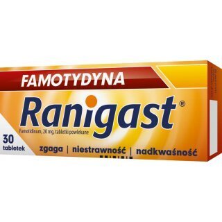 Famotydyna Ranigast 20mg, 30 tabletek powlekanych
