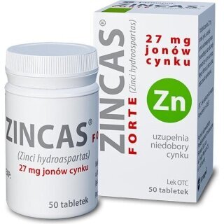 Zincas forte 27 mg jonów cynku 50 tabletek