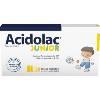 Acidolac Junior (o smaku białej czekolady) 20 misiotabletek