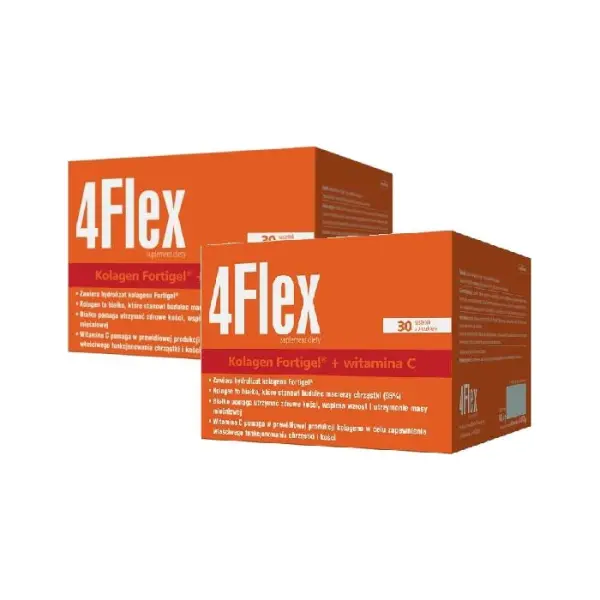 2 x 4 Flex kolagen Fortigel + witamina C 30 saszetek 