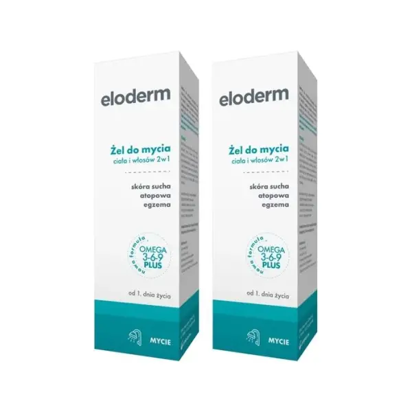 2 x Eloderm Żel do mycia ciała i włosów 2w1, 200 ml