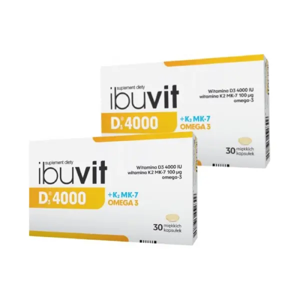 2 x Ibuvit D3 4000 + K2 MK-7 Omega3 30 kapsułek