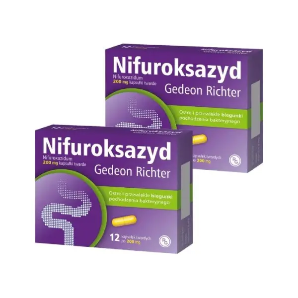 2 x Nifuroksazyd 200 mg 12 kapsułek