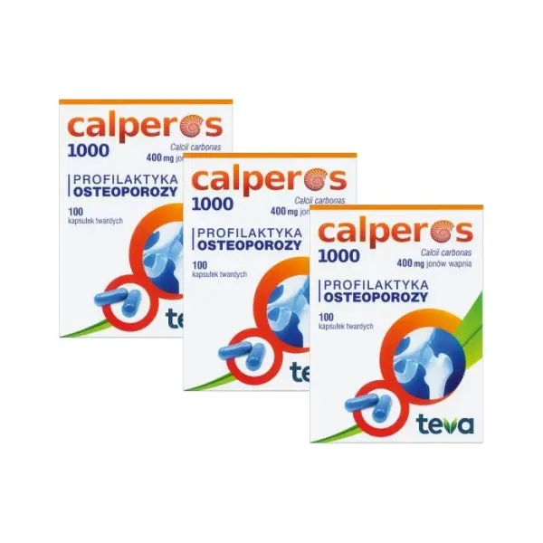 3 x CALPEROS 1000, osteoporoza, 100 kapsułek