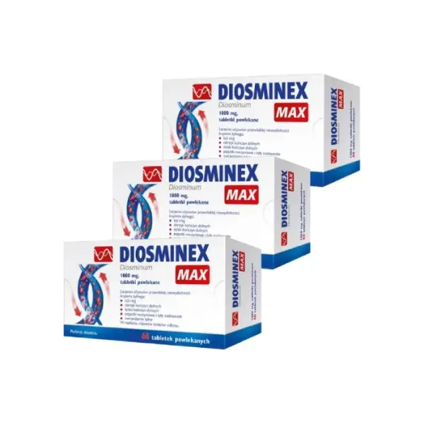3 x Diosminex Max 1000mg 60 tabletek
