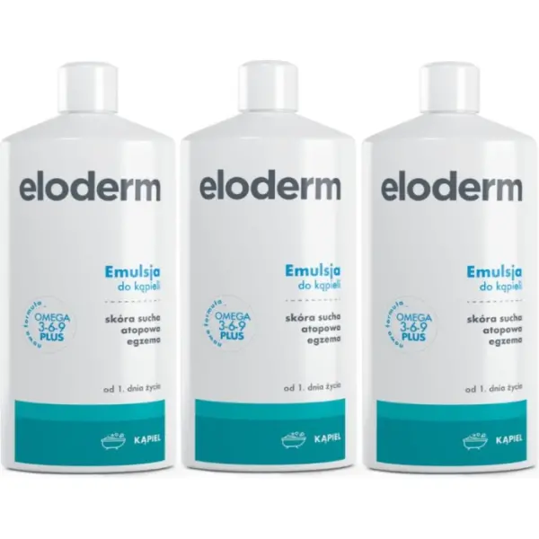 3 x ELODERM Emulsja do kąpieli, 400 ml