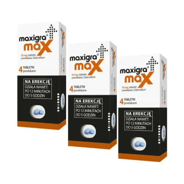 3 x Maxigra Max 0,05 g 4 tabletki