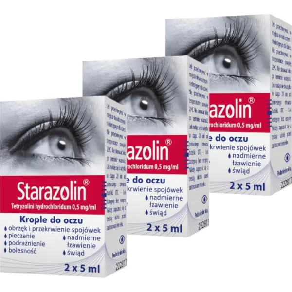 3 x Starazolin krople do oczu 10 ml