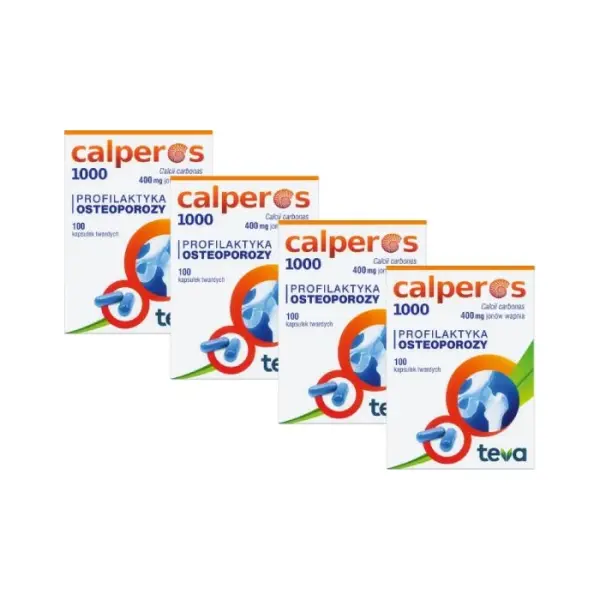 4 x CALPEROS 1000, osteoporoza, 100 kapsułek