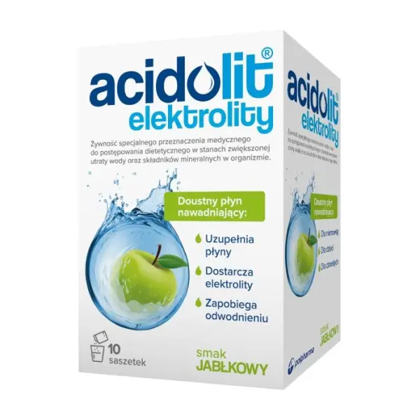 ACIDOLIT Elektrolity smak jabłkowy, 10 saszetek