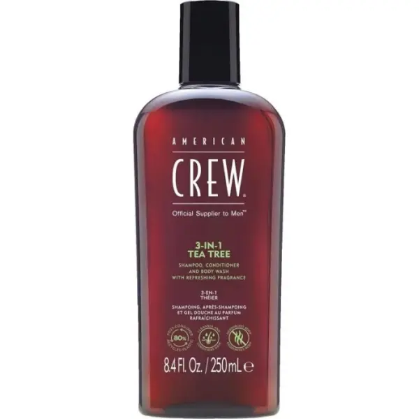 American Crew 3w1 szampon, odżywka, żel do kąpieli Tea Tree 250 ml