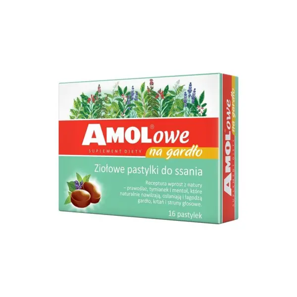 AMOLowe na gardło Pastylki do ssania 16 sztuk