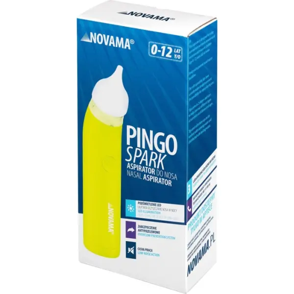 Aspirator do nosa z oświetleniem NOVAMA limonkowy