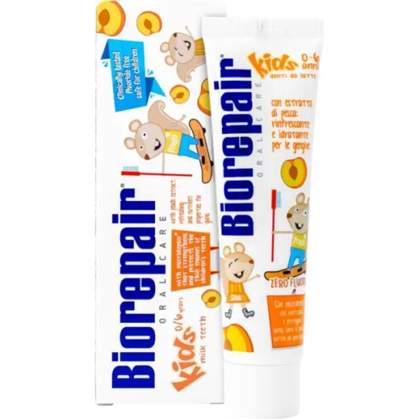 BIOREPAIR Junior Kids Pasta do mycia zębów brzoskwinia 0-6 lat, 50 ml