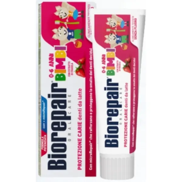 BIOREPAIR Kids Pasta do zębów truskawka 0-6 lat, 50 ml
