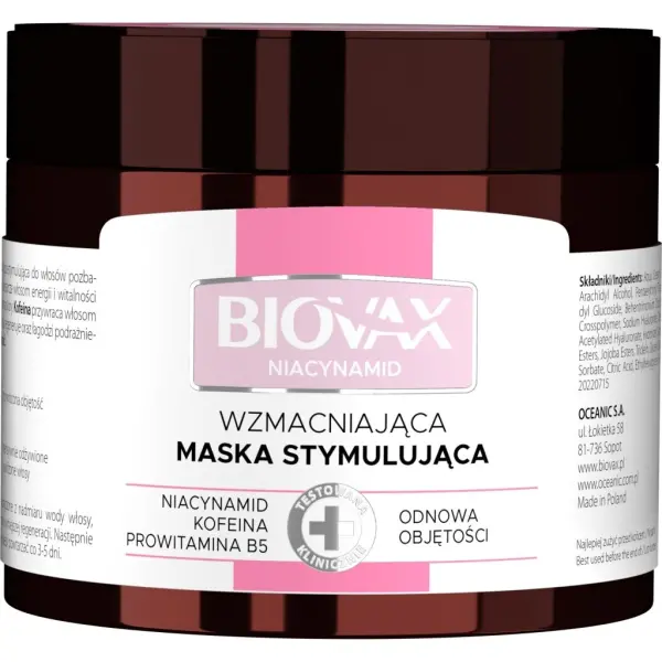 BIOVAX Niacynamid Wzmacniająca maska stymulująca, 250 ml