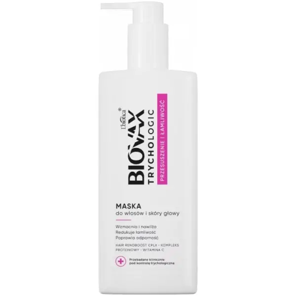 BIOVAX Trychologic przesuszenie i łamliwość maska do włosów, 200 ml