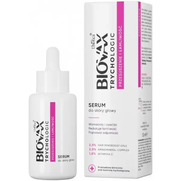BIOVAX Trychologic przesuszenie i łamliwość serum do skóry głowy, 50 ml