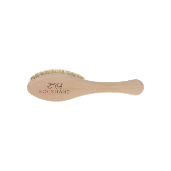 BOCIOLAND Drewniana szczotka z naturalnej szczeciny, elipsa, 1 sztuka
