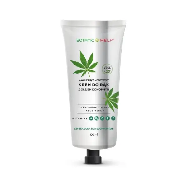BOTANIC HELP Krem do rąk nawilżająco-odżywczy z olejem konopnym, 100ml