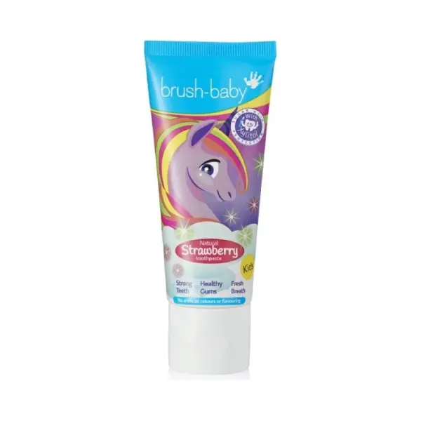 BRUSH-BABY Pasta do zębów Unicorn dla dzieci truskawkowa 3+, 50 ml