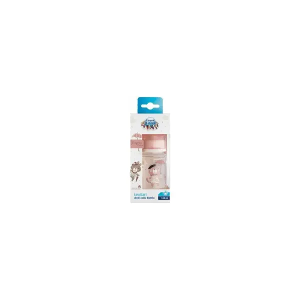 Butelka antykolkowa 120ml Canpol babies szeroka różowa 0+ 35/231