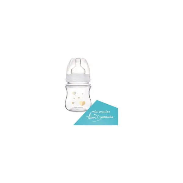 Butelka antykolkowa 120ml EasyStart Newborn baby 0m+ beż serduszka 35/216_bei