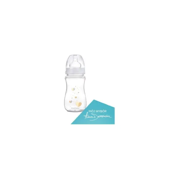 Butelka antykolkowa 240ml EasyStart Newborn baby 3m+ beżowa serduszka 35/217_bei
