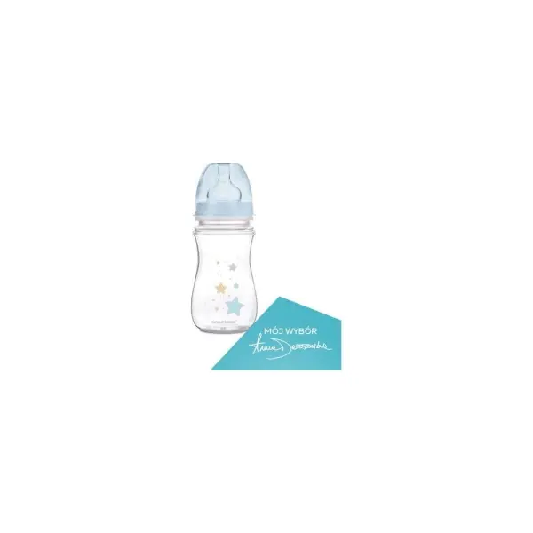 Butelka antykolkowa 240ml EasyStart Newborn baby 3m+ niebieska gwiazdki 35/217_blue