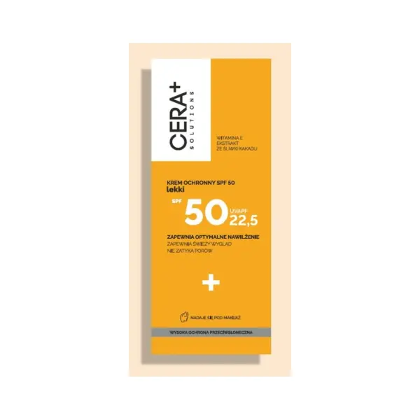 CERA + SOLUTIONS Krem ochronny SPF 50 lekki 50 ml