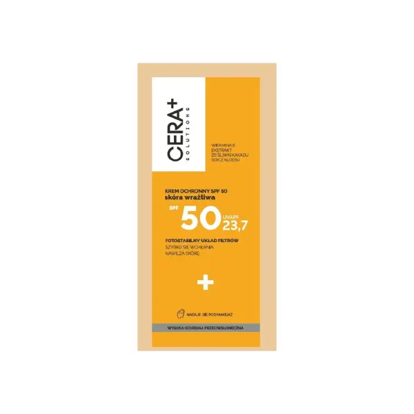 CERA+ SOLUTIONS Krem ochronny SPF50 skóra wrażliwa 50 ml